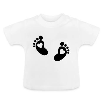 Baby feet - Baby Organic T-Shirt with Round Neck - white - Front