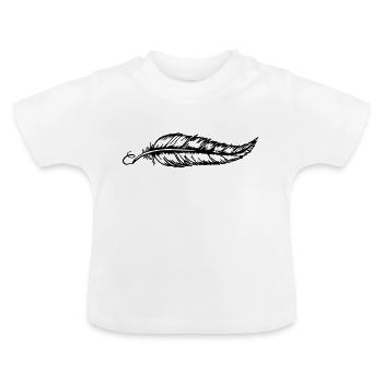 Feder - Baby Bio-T-Shirt mit Rundhals - Weiß - Vorne