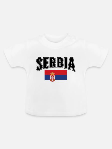 Serbien - Baby Bio-T-Shirt mit Rundhals - Weiß
