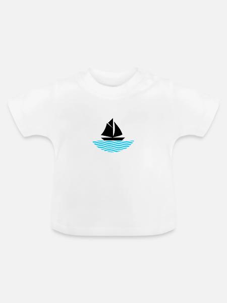 Boot - Baby Bio-T-Shirt mit Rundhals - Weiß
