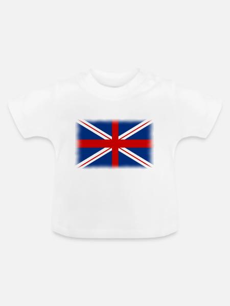 drapeau anglais - Baby Bio-T-Shirt mit Rundhals - Weiß