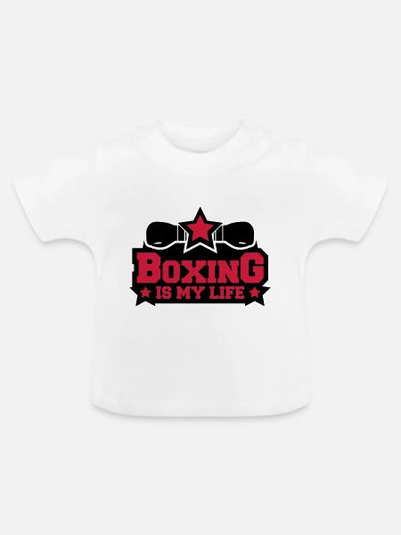 boxing_is_my_life_c2 - Baby Bio-T-Shirt mit Rundhals - Weiß