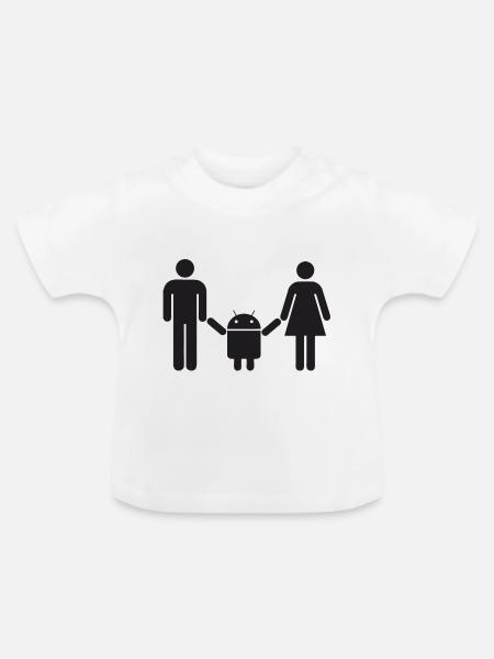 Android Baby - Baby Bio-T-Shirt mit Rundhals - Weiß