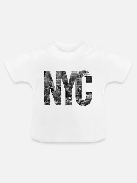 NYC - Baby Bio-T-Shirt mit Rundhals - Weiß