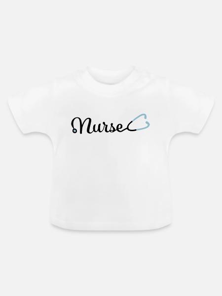 Krankenschwester - Baby Bio-T-Shirt mit Rundhals - Weiß