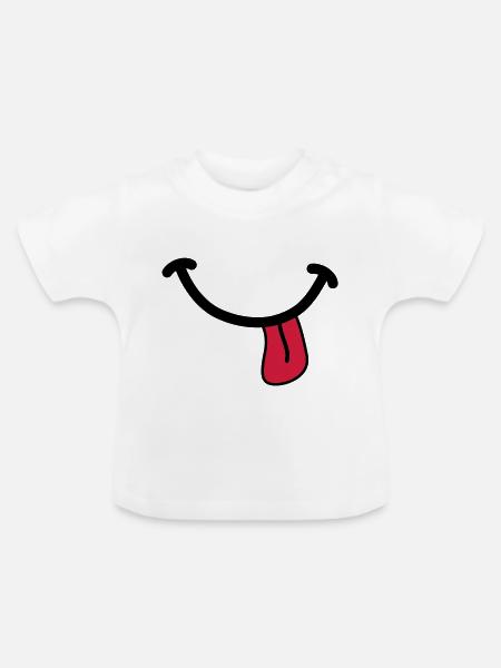 SMILEY - Baby Bio-T-Shirt mit Rundhals - Weiß