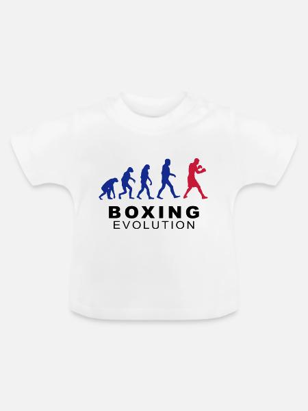Boxing evolution - Baby Bio-T-Shirt mit Rundhals - Weiß