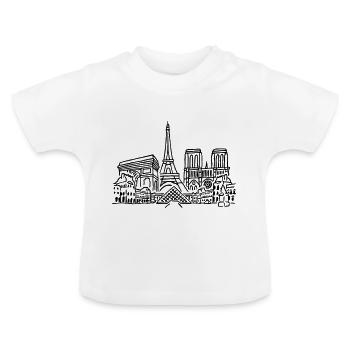 Paris Panorama - Baby Bio-T-Shirt mit Rundhals - Weiß - Vorne