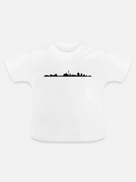 Skyline - Mannheim - Baby Bio-T-Shirt mit Rundhals - Weiß