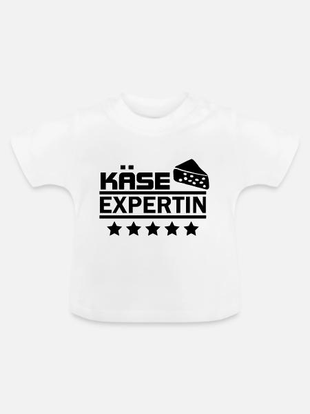 Käse expertin - Baby Bio-T-Shirt mit Rundhals - Weiß