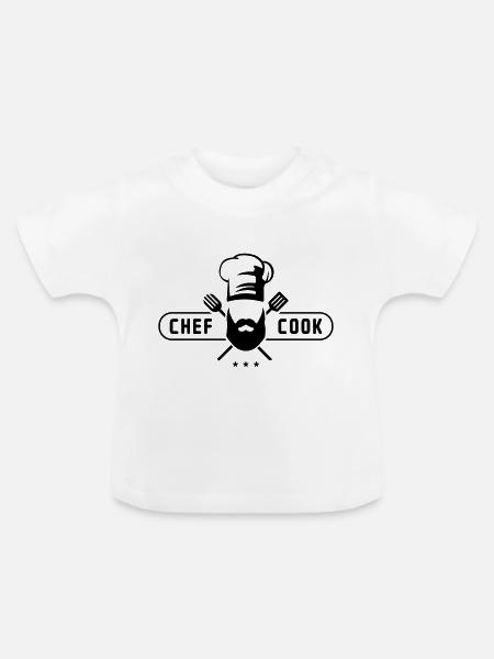 cook chef - Baby Bio-T-Shirt mit Rundhals - Weiß