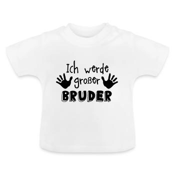 grosser bruder - Baby Bio-T-Shirt mit Rundhals - Weiß - Vorne