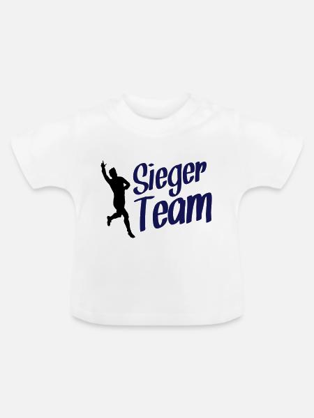 fussball sieger team design - Baby Bio-T-Shirt mit Rundhals - Weiß
