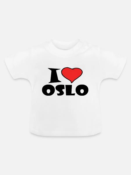 I Love Oslo - Baby Bio-T-Shirt mit Rundhals - Weiß