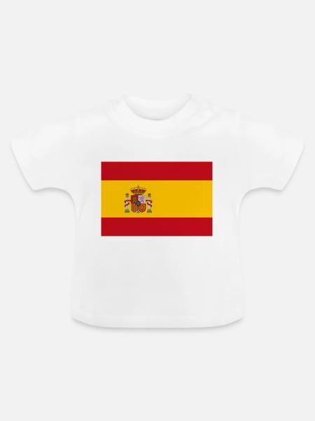 Spanische Flagge - Baby Bio-T-Shirt mit Rundhals - Weiß