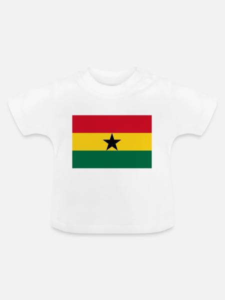 Ghana-Flagge - Baby Bio-T-Shirt mit Rundhals - Weiß