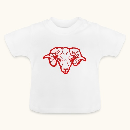 Roter Widderkopf Rammbock Geschenkidee Teufel - Ekologiczna koszulka niemowlęca z okrągłym dekoltem