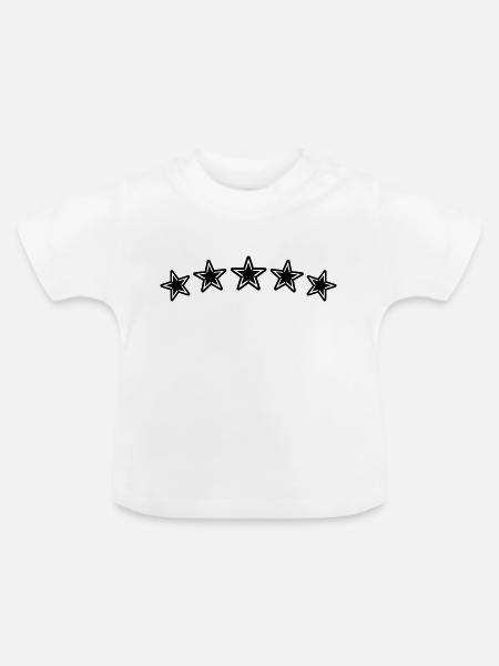 Fünf Sterne Banner - Baby Bio-T-Shirt mit Rundhals - Weiß