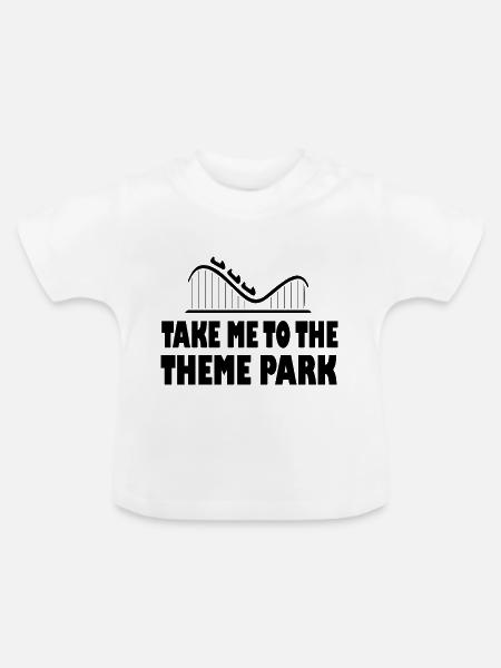 Rollercoaster Achterbahn - Baby Bio-T-Shirt mit Rundhals - Weiß