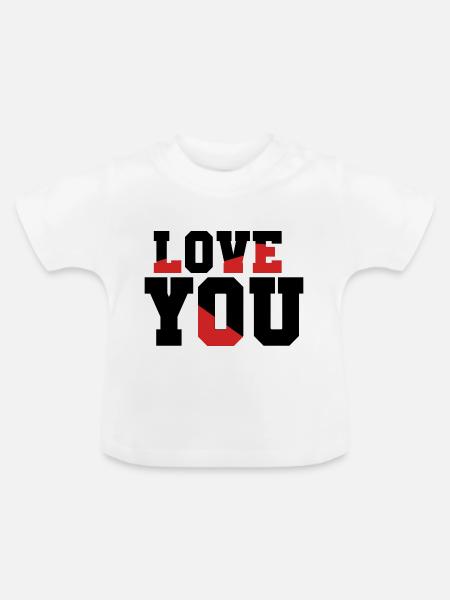 Love YOU - Baby Bio-T-Shirt mit Rundhals - Weiß