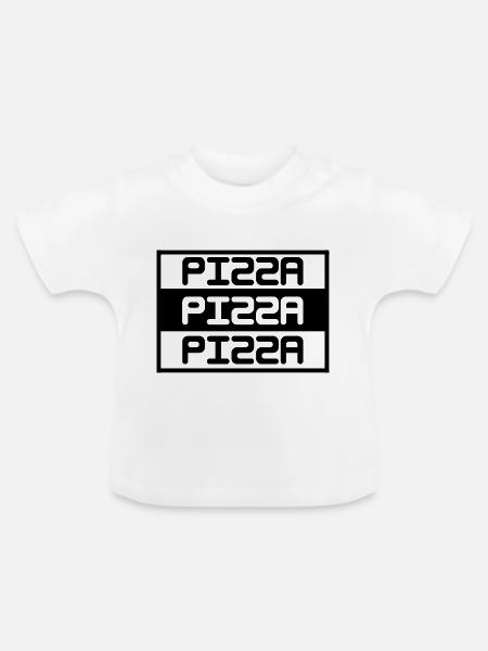 pizza - Baby Bio-T-Shirt mit Rundhals - Weiß