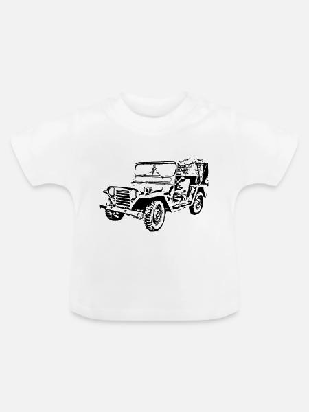 Auto - Baby Bio-T-Shirt mit Rundhals - Weiß