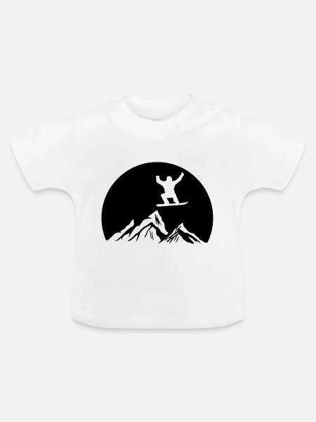 Snowboard Snowboarder - Baby Bio-T-Shirt mit Rundhals - Weiß