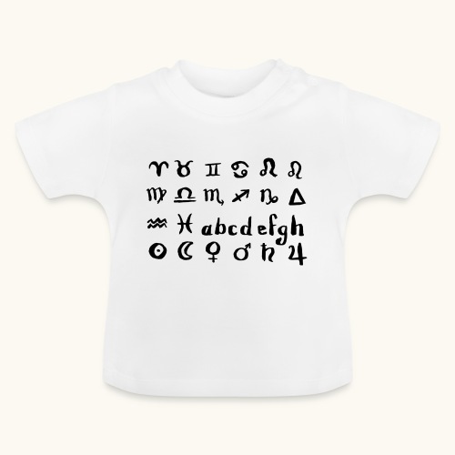 Śmieszne symbole Liczby Prezent Znak zodiaku SW - Ekologiczna koszulka niemowlęca z okrągłym dekoltem