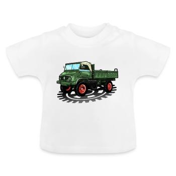 Unimog - Oldtimer - Offroad - Dispositif moteur universel - T-shirt bio col rond Bébé - blanc - Devant