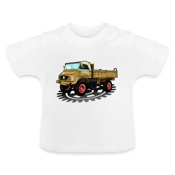 Unimog - Oldtimer - Offroad - Dispositif moteur universel - T-shirt bio col rond Bébé - blanc - Devant