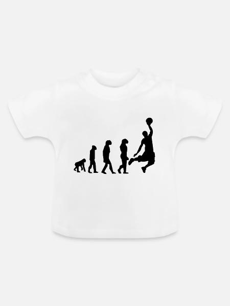 Basketball Evolution - Baby Bio-T-Shirt mit Rundhals - Weiß