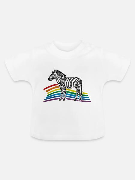 Zebra - Baby Bio-T-Shirt mit Rundhals - Weiß