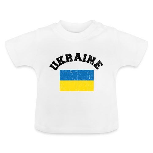 flaga ukrainy distblack - Ekologiczna koszulka niemowlęca z okrągłym dekoltem