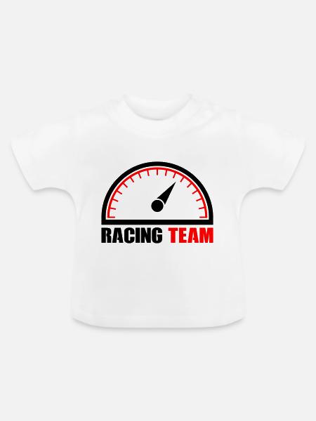 Tacho Racing Team - Baby Bio-T-Shirt mit Rundhals - Weiß