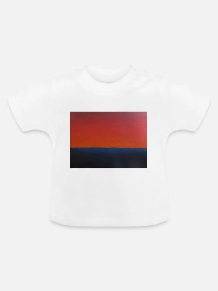 Sonnenuntergang - Baby Bio-T-Shirt mit Rundhals - Weiß