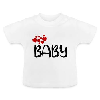 Baby Hearts - Baby Organic T-Shirt with Round Neck - white - Front