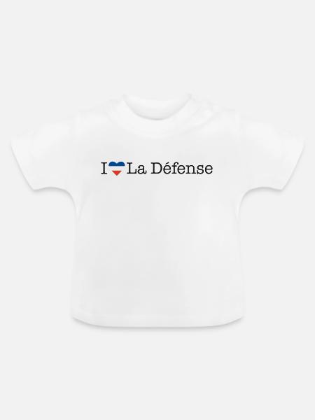 I love La Défense - Baby Bio-T-Shirt mit Rundhals - Weiß