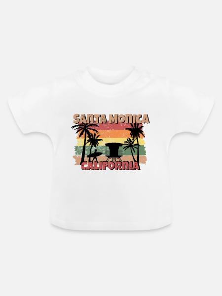 Santa Monica - Baby Bio-T-Shirt mit Rundhals - Weiß