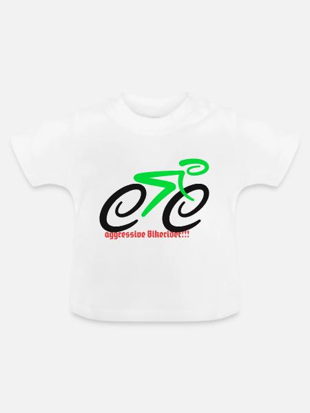 aggressiver Fahradfahrer! - Baby Bio-T-Shirt mit Rundhals - Weiß