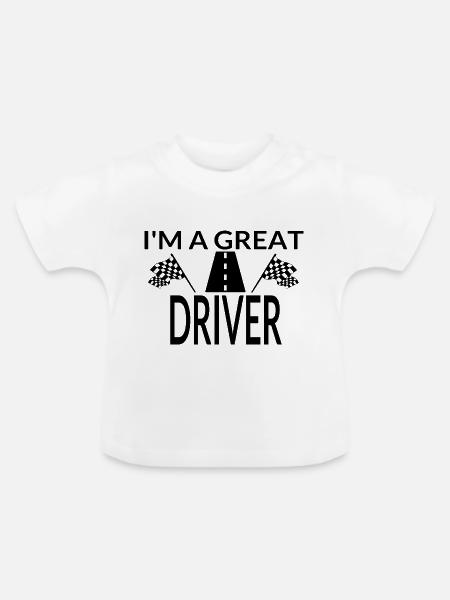 Auto - Baby Bio-T-Shirt mit Rundhals - Weiß