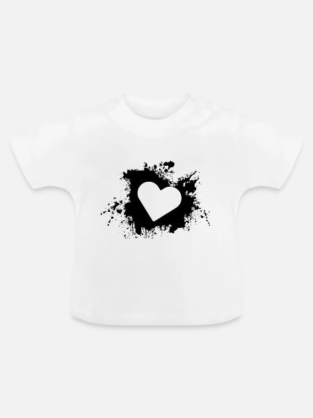 Herz - Baby Bio-T-Shirt mit Rundhals - Weiß