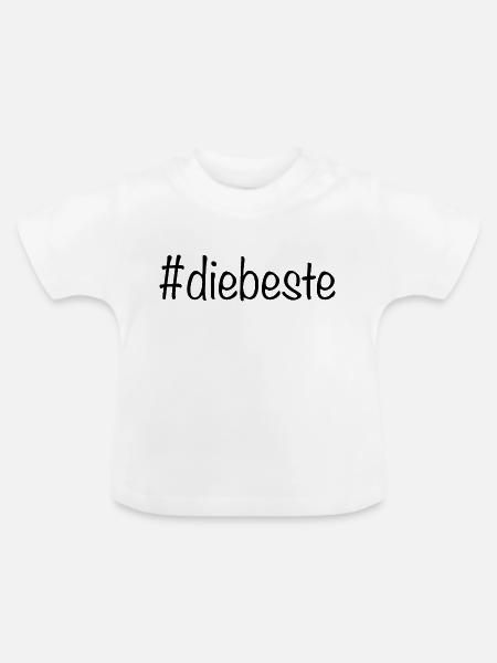 #diebeste - Schwarz - Baby Bio-T-Shirt mit Rundhals - Weiß