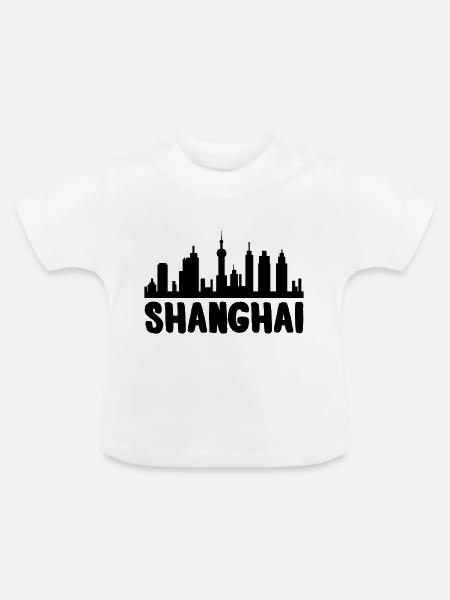 Shanghai - Baby Bio-T-Shirt mit Rundhals - Weiß