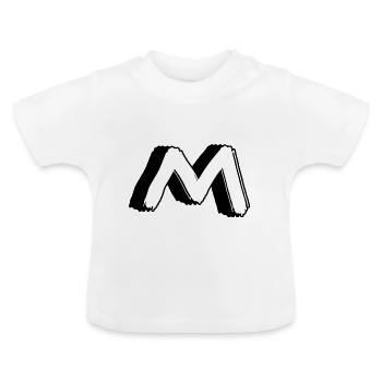 Der Buchstabe M - Baby Bio-T-Shirt mit Rundhals - Weiß - Vorne