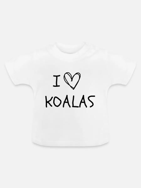 Ich liebe Koalas - Baby Bio-T-Shirt mit Rundhals - Weiß