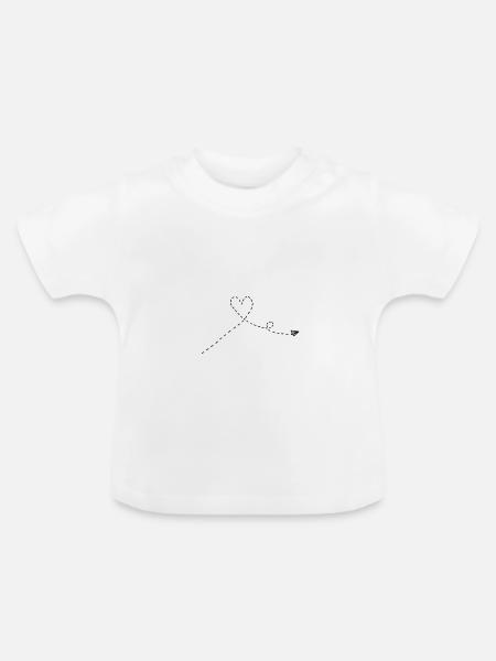Papierflieger - Baby Bio-T-Shirt mit Rundhals - Weiß