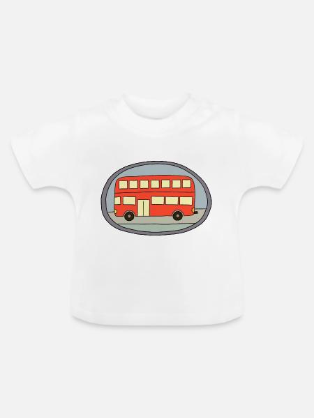 Bus Design - Baby Bio-T-Shirt mit Rundhals - Weiß