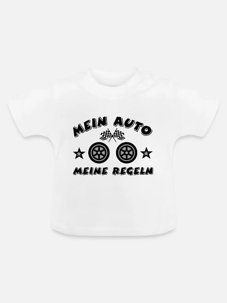 Auto - Baby Bio-T-Shirt mit Rundhals - Weiß