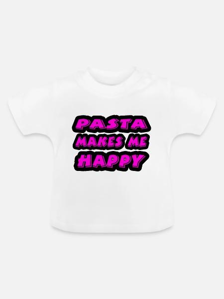 Nudeln - Baby Bio-T-Shirt mit Rundhals - Weiß