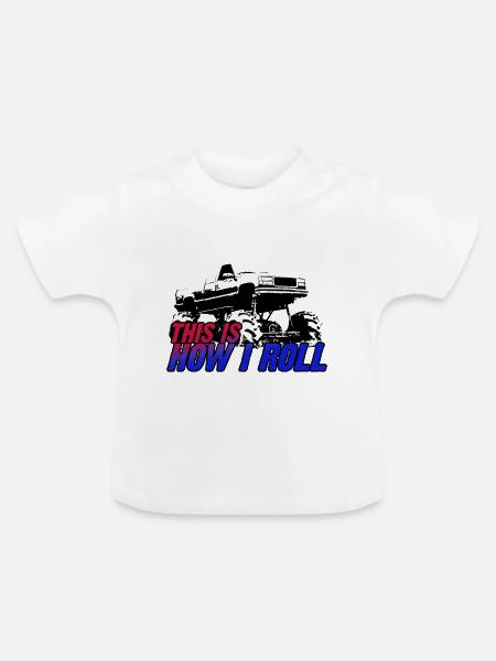 SO ROLLE ICH - Baby Bio-T-Shirt mit Rundhals - Weiß